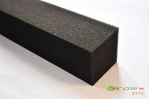 Sponge filter foam block 10x10x50cm – 45 PPI, Black